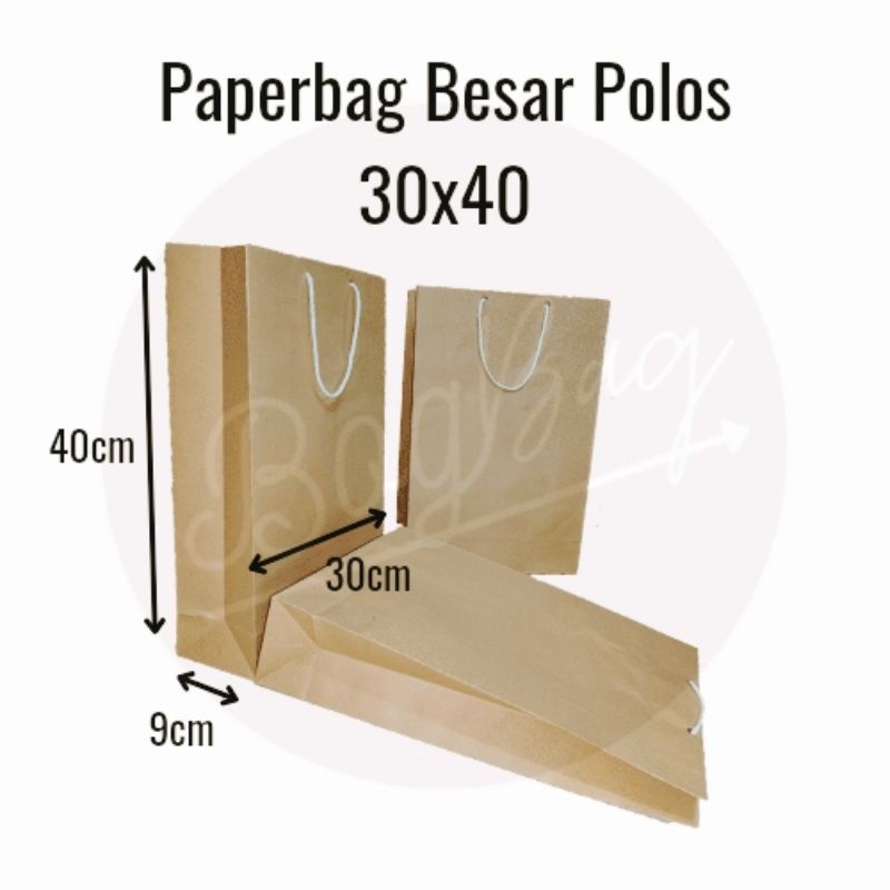 

paperbag polos besar 30x40 craf (isi12pcs)