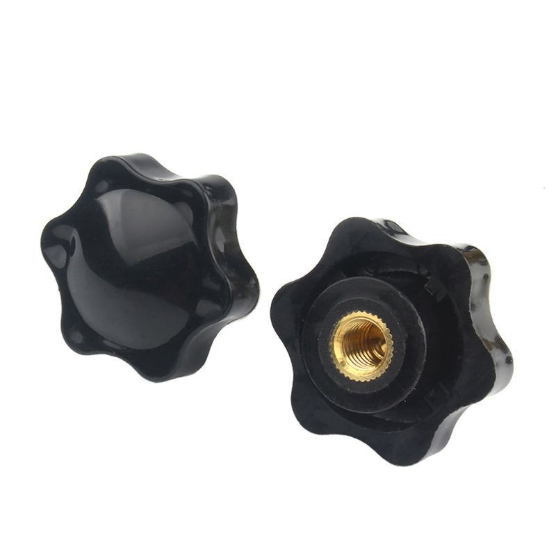 CRE  10PCS M5 M6 M8 M10 Plum Hand Tighten Nuts Handle Thread Star Mechanical Thumb Nut Manual Clamping Knob Black