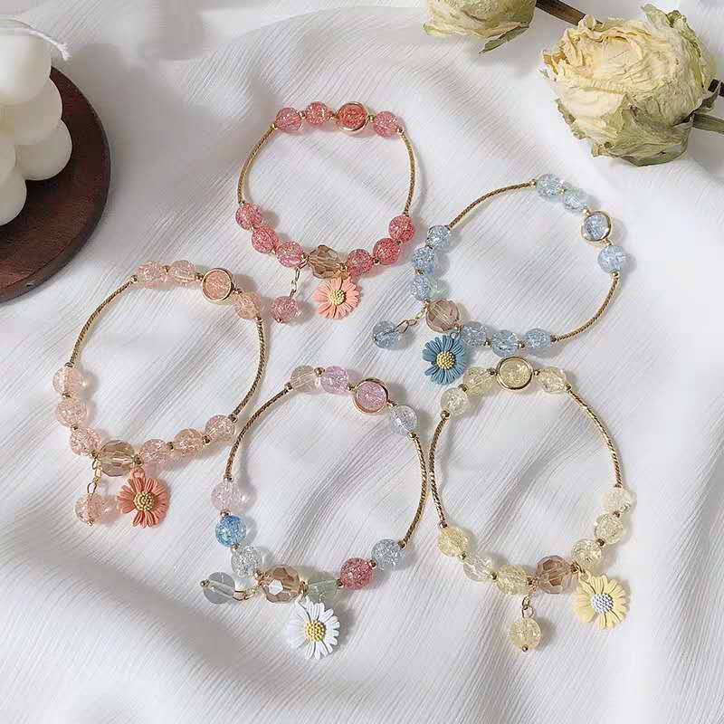 Gelang Bangle Manik-Manik Bunga Aster Untuk Hadiah