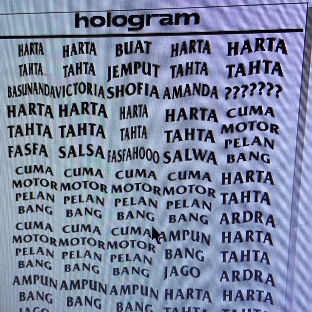 

sticker custom hologram harta tahta wanita