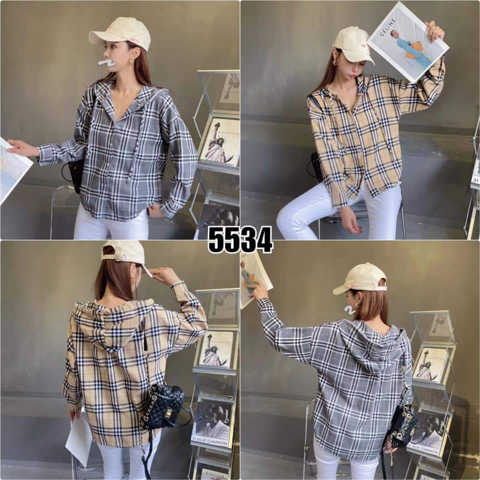 Baju Kemeja Dewasa Cewek Kemeja Oversize Hoodie Chelin