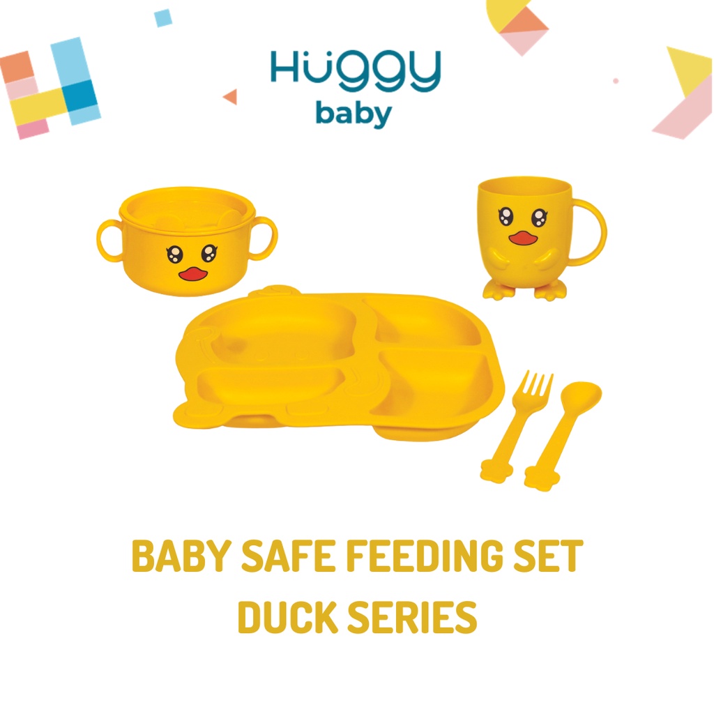 Baby Safe Feeding Set Duck Series | Piring Mangkuk Gelas Anak