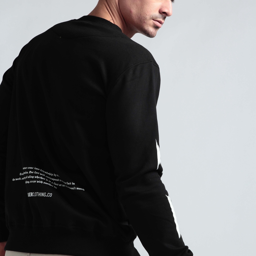 Stalker Sweater Crewneck - Facts Never Come Hitam