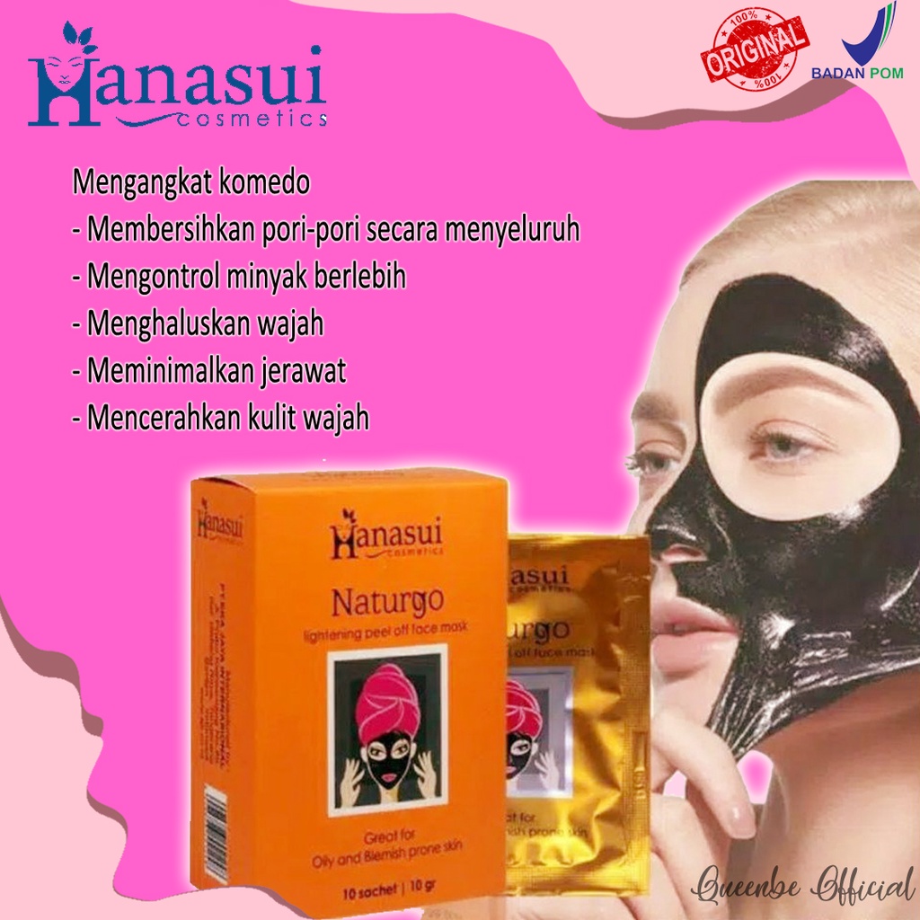 Hanasui Peel Off Mask Masker Lumpur Wajah Muka Hitam Tempel Untuk Penghilang Komedo dan Jerawat Natu