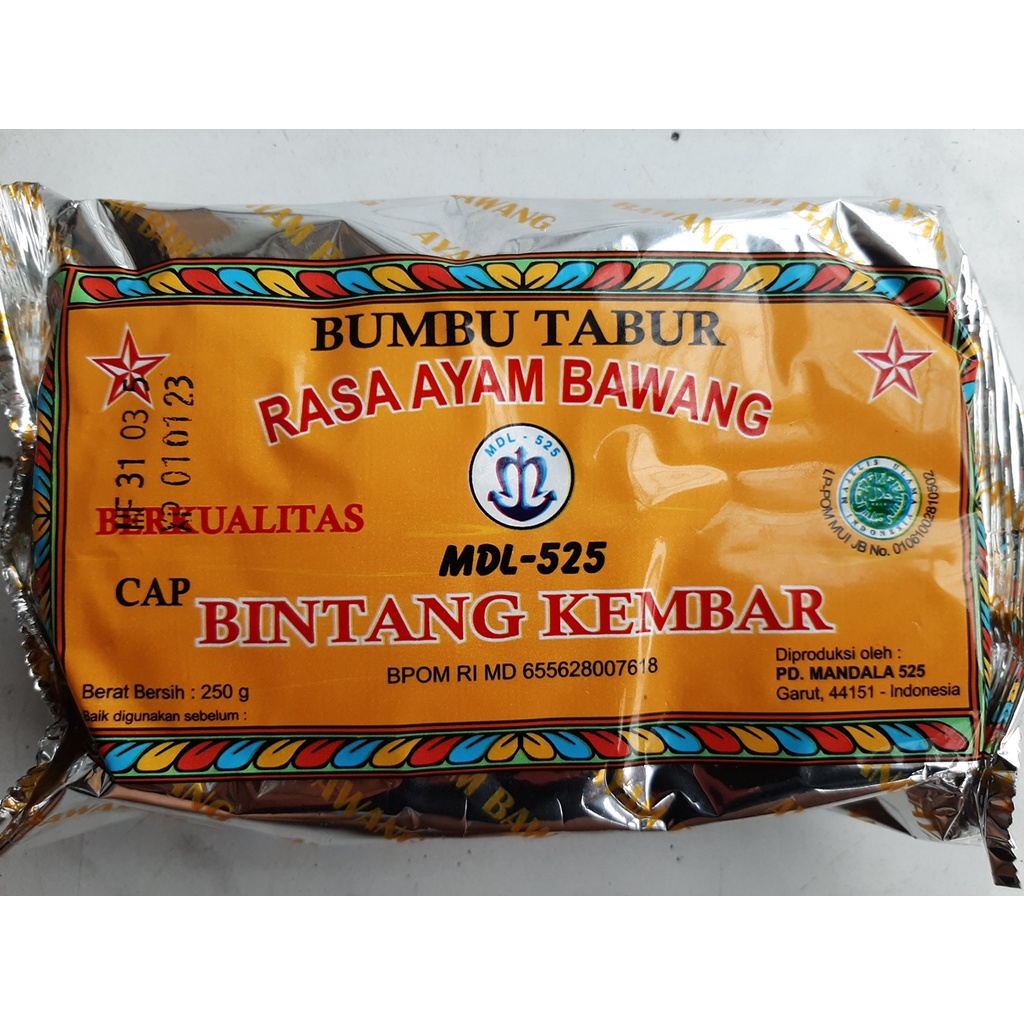 

Bumbu Tabur Cap Bintang Kembar Rasa Ayam Bawang Kemasan 250 Gram