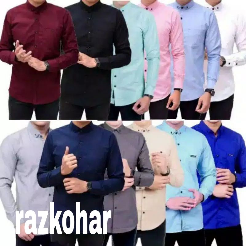 Kemeja Pria Polos Panjang Slim fit Kemeja Polos Pria Distro