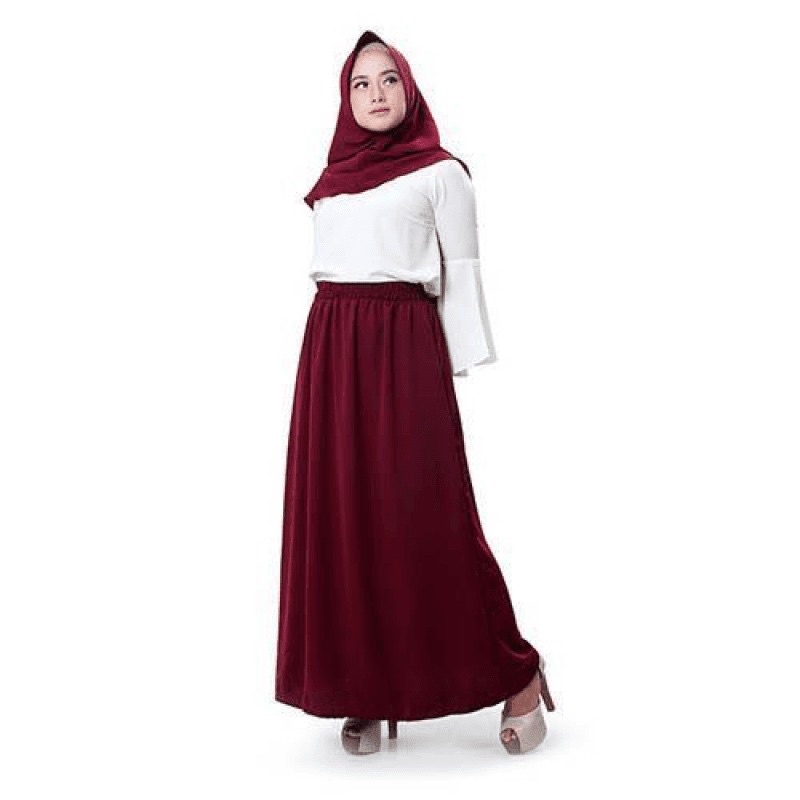 ROK POLOS WOLFIS PANJANG/ OOTD MUSLIMAH