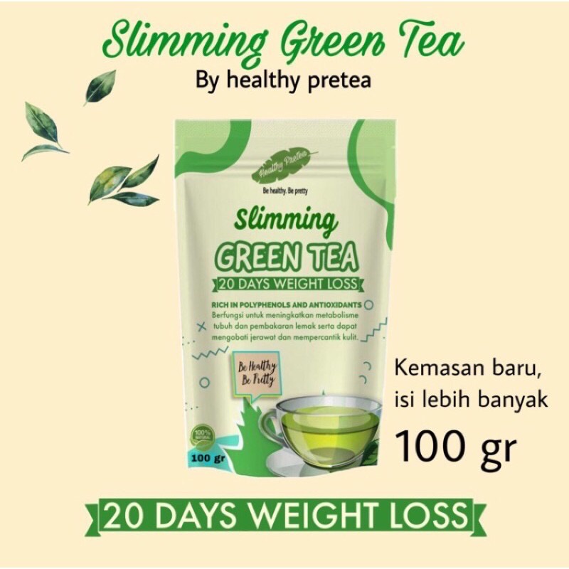 20 Days Weight Loss, Slimming Green Tea by Healthy Pretea,Teh Pelangsing Herbal (FREE METERAN BADAN)