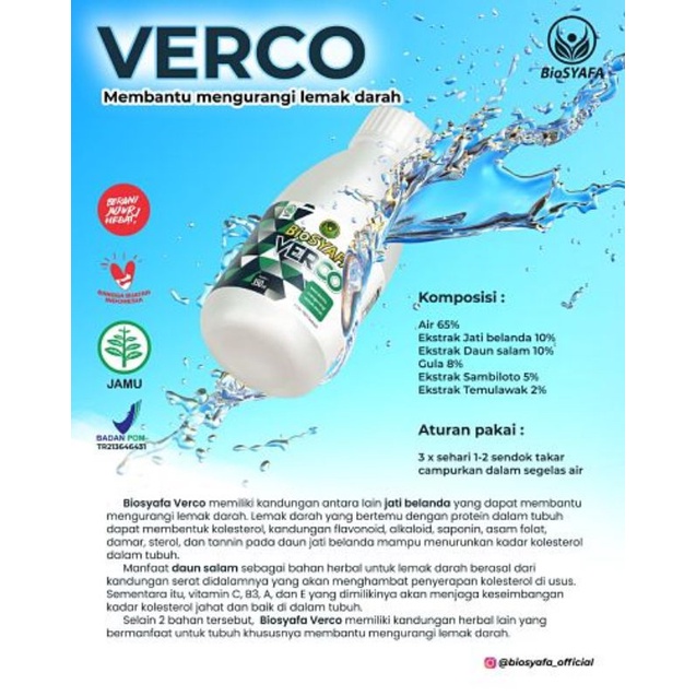 

BioSYAFA VERCO Probiotik Siklus Mengurangi kadar kolesterol