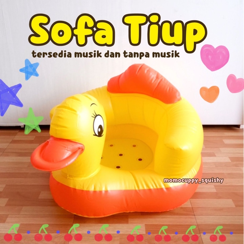 SOFA TIUP BAYI KURSI BALON BAYI BELAJAR DUDUK KARAKTER BEBEK FLAMINGO