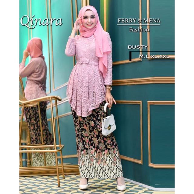 SETELAN KEBAYA QINARA/KEBAYA BRUKAT MODERN/KEBAYA MURAH/FASHION MUSLIM