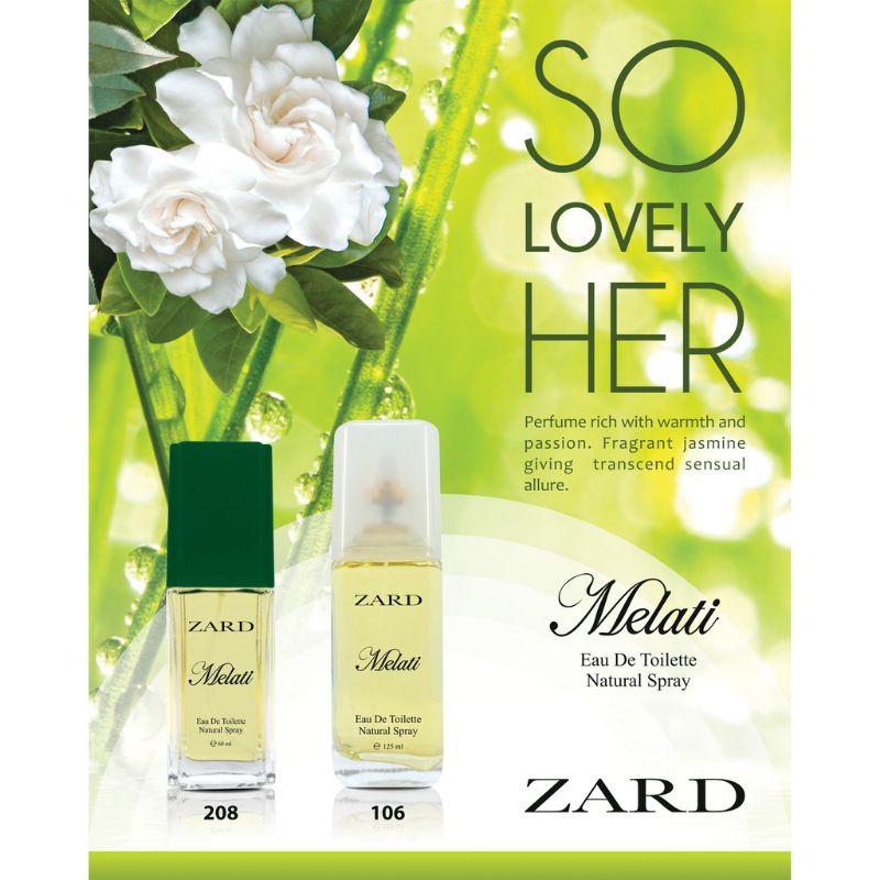 Zard Parfum Eau De Parfume EDP Natural Spray Jasmine Melati 75ml 75 ml Tahan Lama Long Lasting Minya