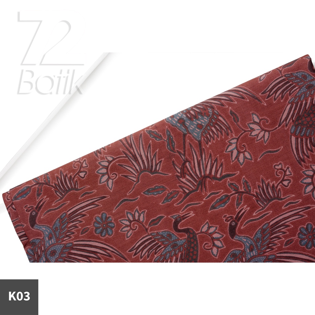 KAIN BATIK KATUN Premium Motif Bangau Two Tone Pagi Sore Warna Merah Bata 721565 Cap 72 Jarik Jarit Samping Kebat Panjang Batik Katun Modern Premium Bahan Seragam Batik Pernikahan Kantor Keluarga Murah Kamen Jadi Batik Bali Lembaran