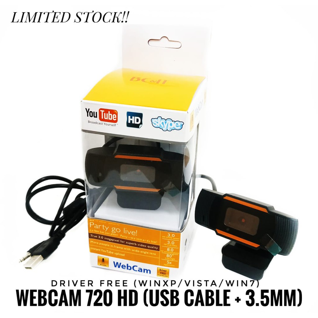 Webcam 1080p 2mp FULL HD / 720P 1mp HD (USB CABLE + 3.5MM) Kamera Web WITH MIC