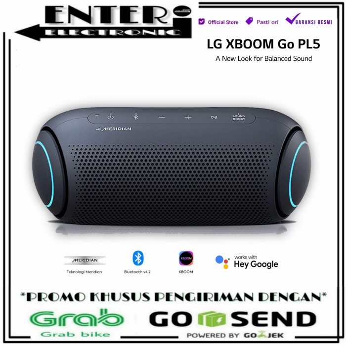 LG XBOOM PL5 - SPEAKER PORTABLE BLUETOOTH LG XBOOM GO WITH MERIDIAN