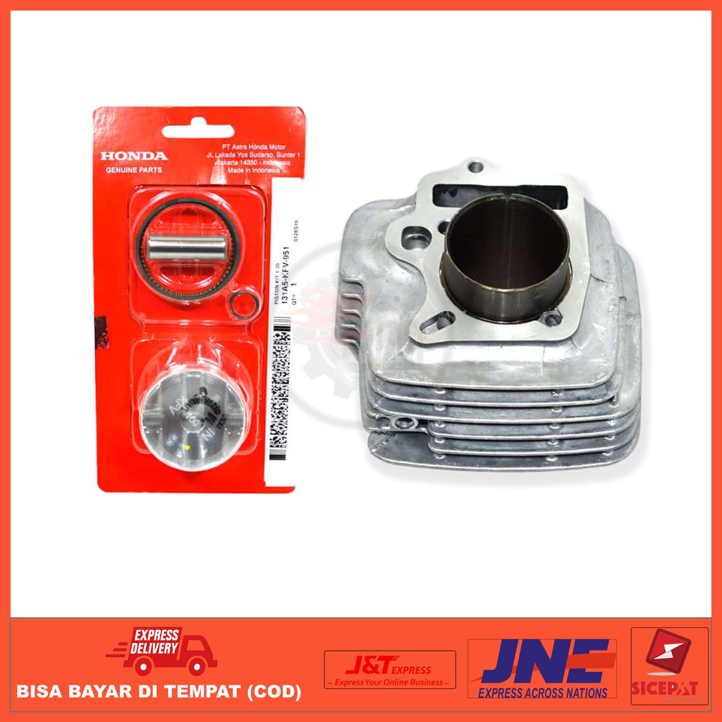 BLOK BORING + PISTON SET KOMPLIT AHM HONDA SUPRA FIT NEW FIT X R-REVO 100CC- LEGENDA 12100-KFM-900