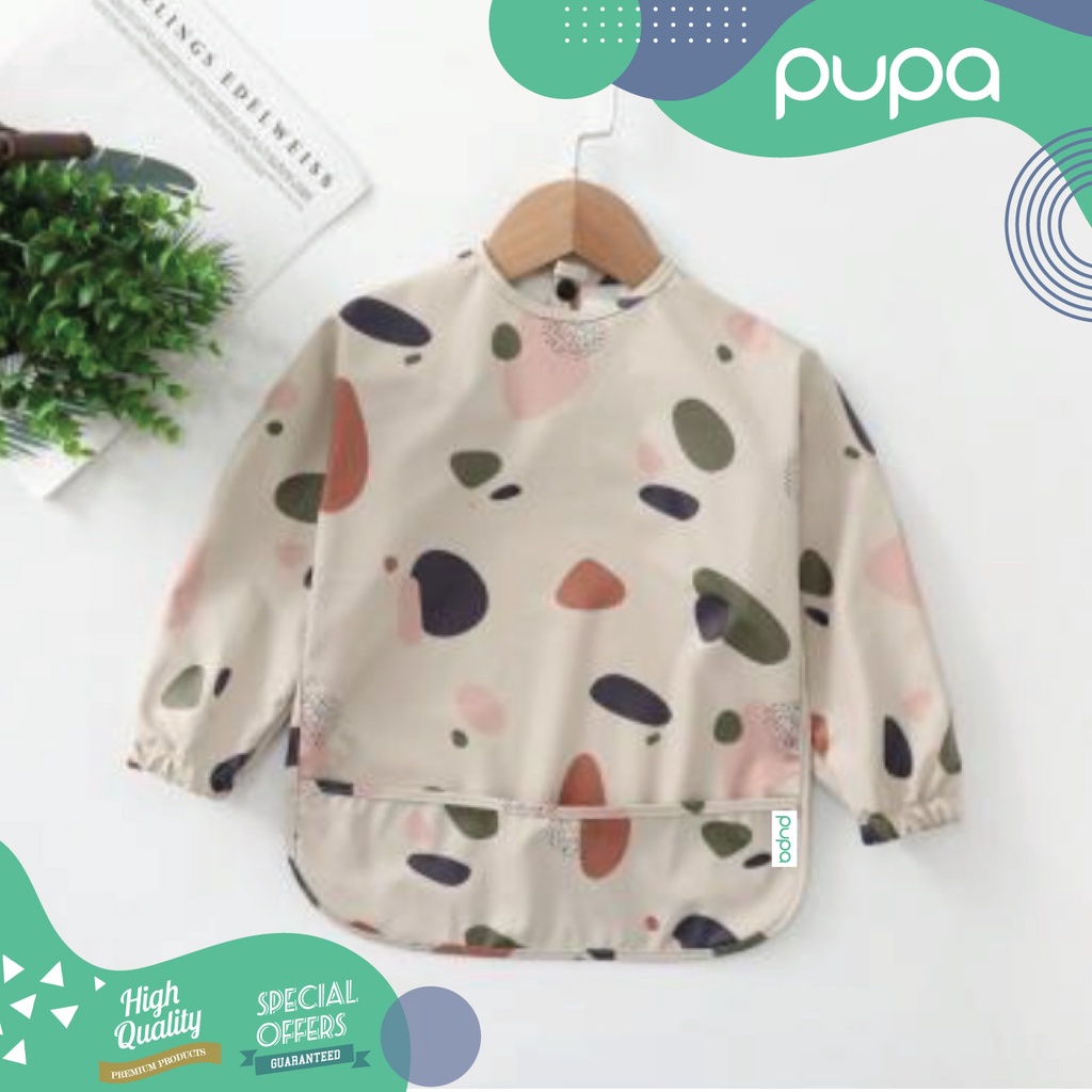 Celemek Bayi Lengan Panjang Anti Air / Baby Waterproof Long Sleeve BIB PUPA