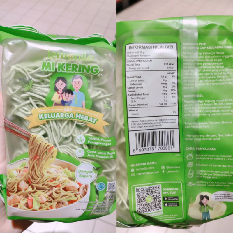 Lemonilo Mie Kering Bayam