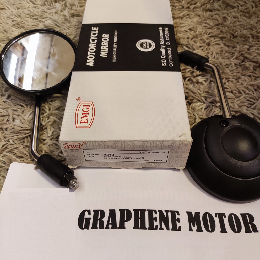 Spion Motor Honda ALL NEW SCOOPY Fi / SCOOPY Baru 2018 EMGI KUALITAS ORI Kaca Cembung Kode 9242-2