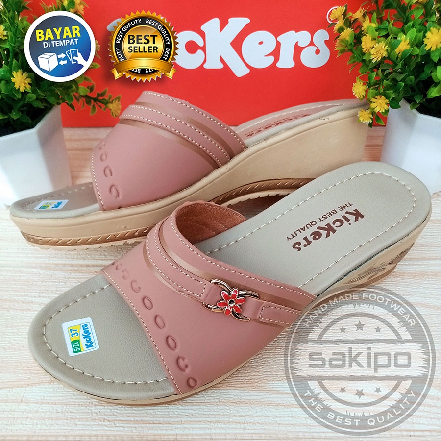 HUJAN PROMO 7.7 !! SANDAL WANITA DEWASA WEDGES SLOP MURAH TRENDI NYAMAN DIPAKAI / SAKIPO