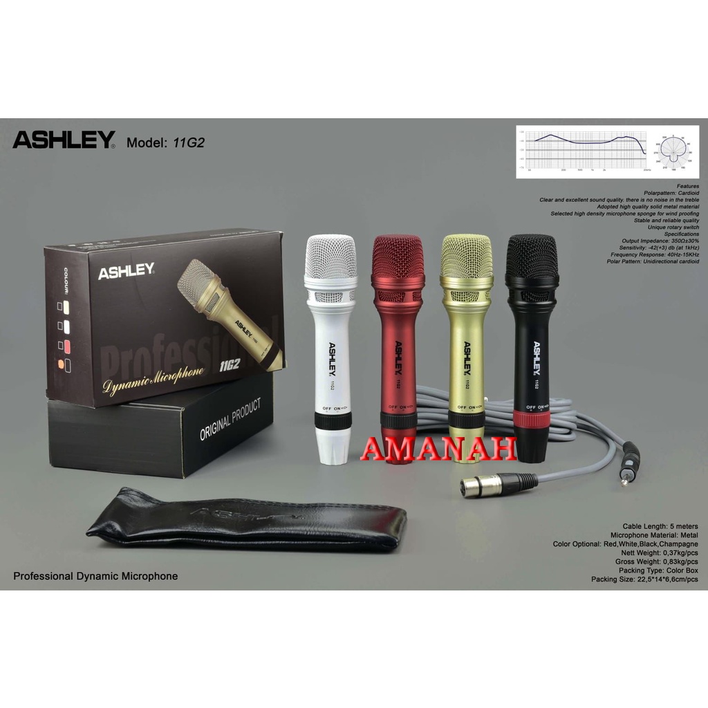 MIC KABEL ASHLEY 11G2 11 G2  11-G2 ORIGINAL MIC ASHLEY 11G2