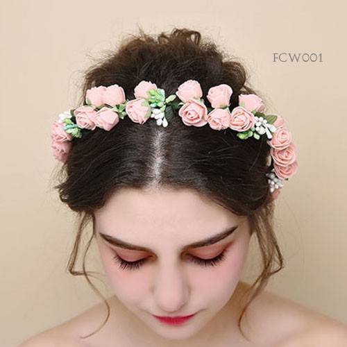 [BISA COD] HIASAN RAMBUT FLOWER CROWN MAHKOTA BUNGA AKSESORIS BRIDAL FCW001