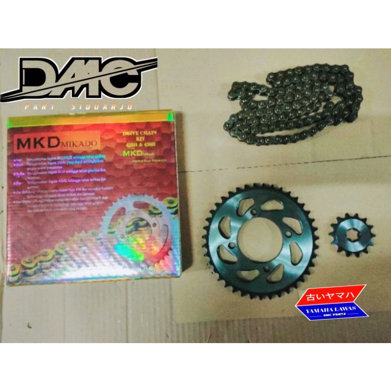 GEAR CHAIN KIT / RANTAI GER GIR SET YAMAHA ALFA SIGMA FORCE 1 (PNP V75/V80) . BAHAN BAJA