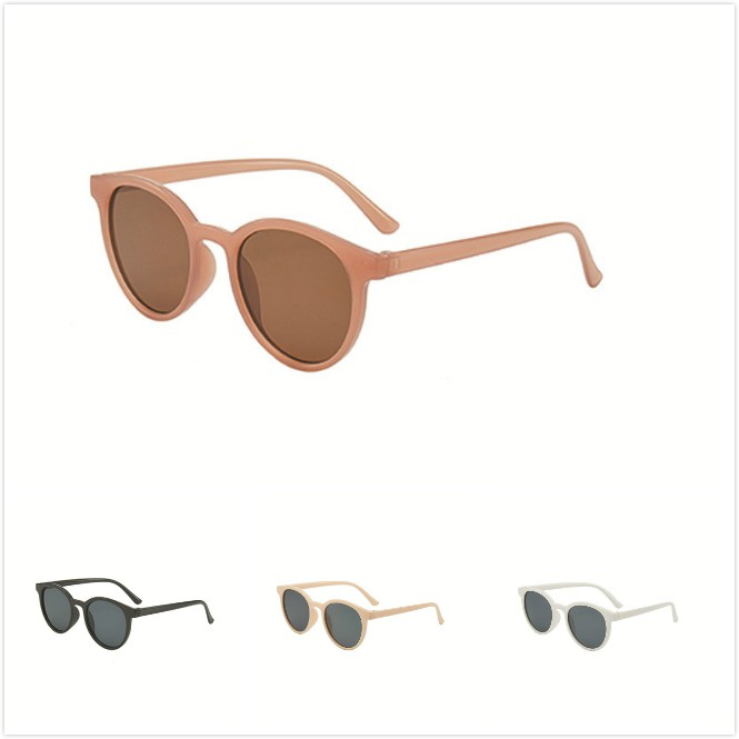 Fashion retro small round frame trend milk tea color small frame ins trend sunglasses