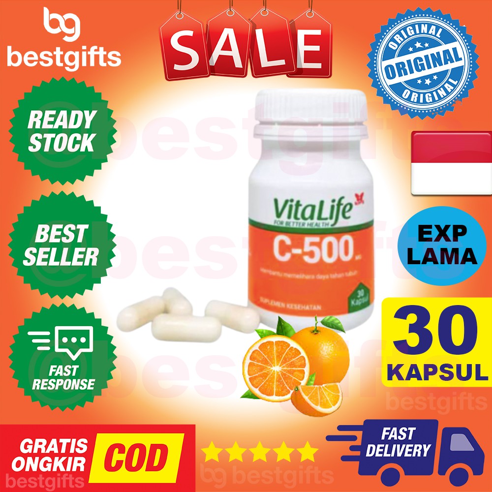 VITALIFE VITA LIFE C500 VITAMIN C 500 MG 500MG KEKEBALAN DAYA TAHAN IMUN TUBUH ANTIOKSIDAN 30 KAPSUL