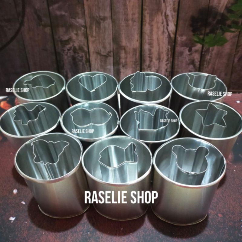 Loyang Aluminium Cetakan Puding Tabung Puding Jelly Agar-Agar Karakter Kitchenware