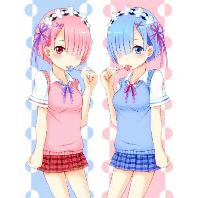 Kostum Cosplay RAM & REM Re Zero seifuku version