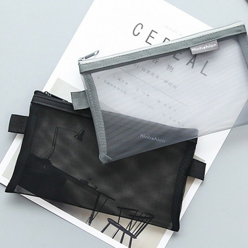 

Perlengkapan Sekolah Yo Yo 1 Pcs Mesh Pencil Case Zipper Transparent Pencil Bag Storage Package