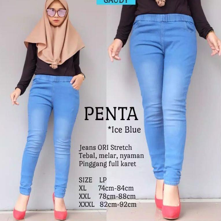 [KODE PRODUK KHL7L4579] celana Levis pinggang karet-celana legging jeans wanita-celana pinggang kare