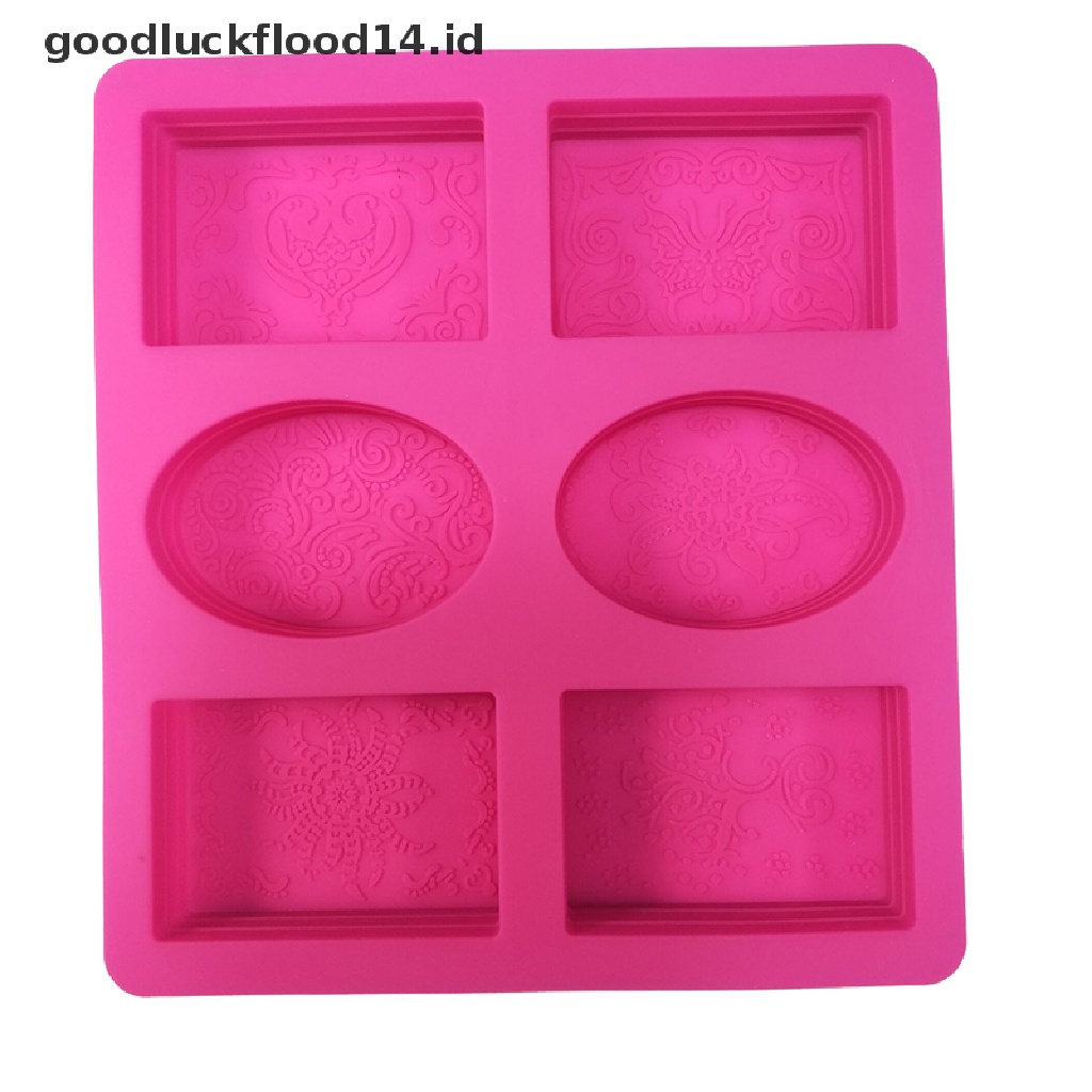 [OOID] 6 Cavity Rectangle Oval Silicone Soap Mold Handmade Soap Making Crafts ID