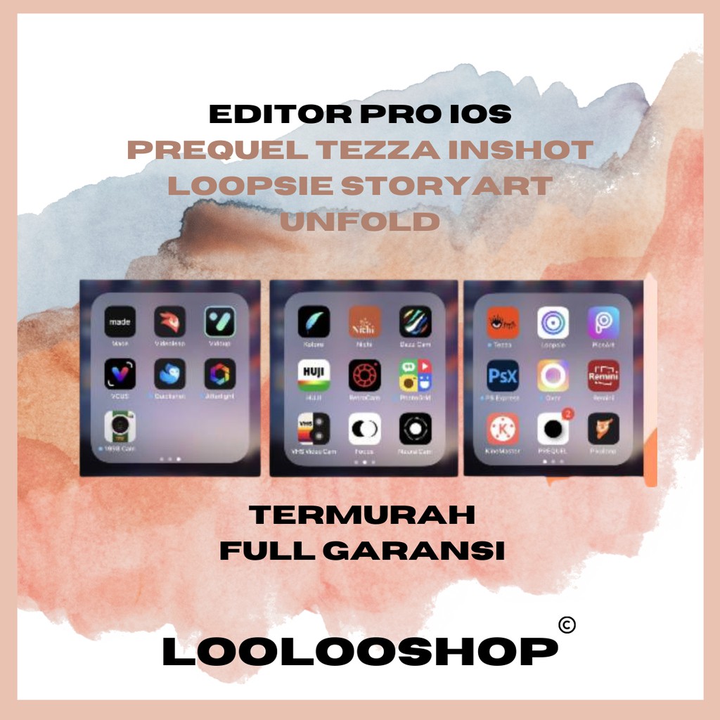 Editor Pro Ios Prequel Tezza Inshot Loopsie Storyart Unfold Full Garansi Murah Termurah Edit Foto