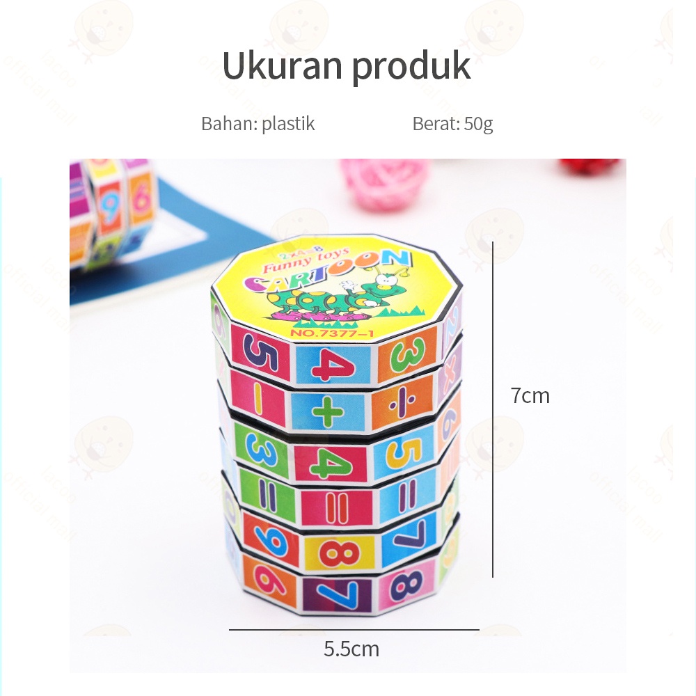 Poney Mainan edukasi anak Mainan rubik kubus digital magic cube silinder