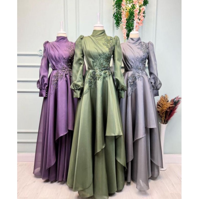 GAUN PESTA MEWAH CANTIK ELEGAN / GAUN KONDANGAN REALPICT / GAUN LAMARAN MEWAH