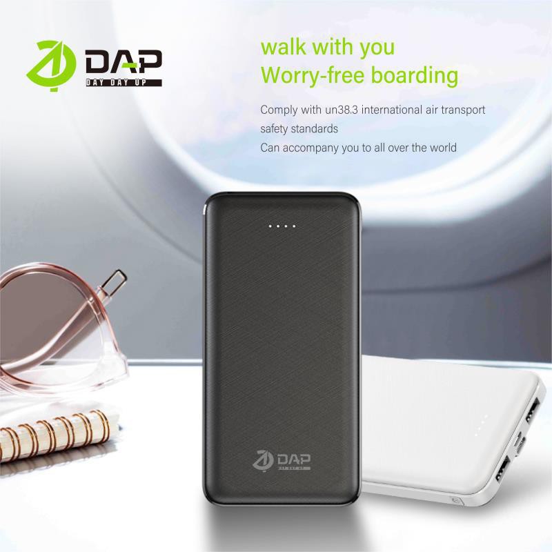 Power Bank DAP D-P10 10000mAh 2.1A Fast Charging 2 Output 2 Input Kabel Charger 2in1 Micro &amp; Type C