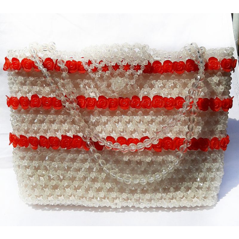 Beaded tote bag // Tas jinjing mote// Tas manik// Tas unik// Tas jinjing monte