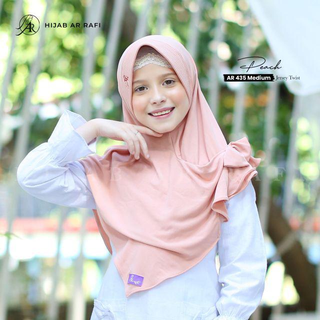 TERLARIS COD ✅ Hijab Ar Rafi AR 435 hijab instan bergo arrafi || INAYAHHIJAB-Peach