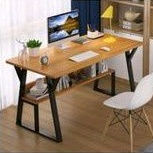 Meja 150x60x75 kayu papan top table jati belanda kombinasi besi hollow