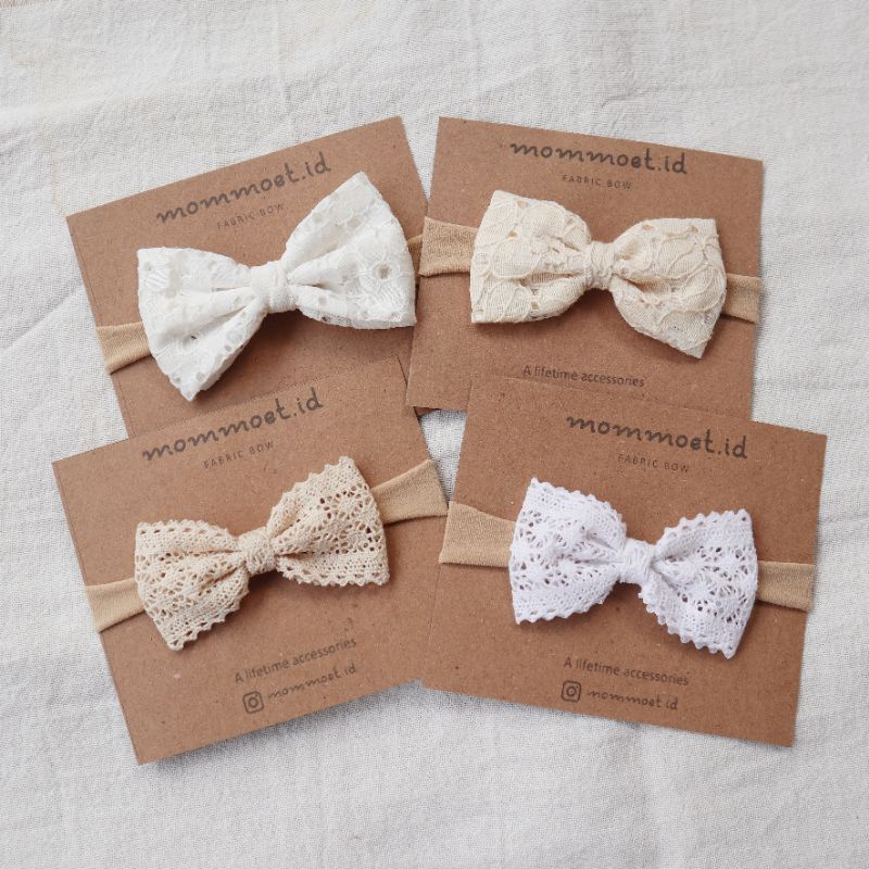 Mommoet.id|| LILA, Classic vintage headband, headband renda bayi, bandana renda bayi, Lace headband,