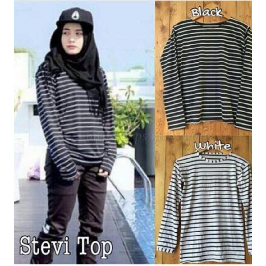 VS -  KAOS PANJANG SALUR STEVY L,XL,XXL  JUMBO TERMURAH / STEVI / STEVIA TOP  ADEM TSHIRT