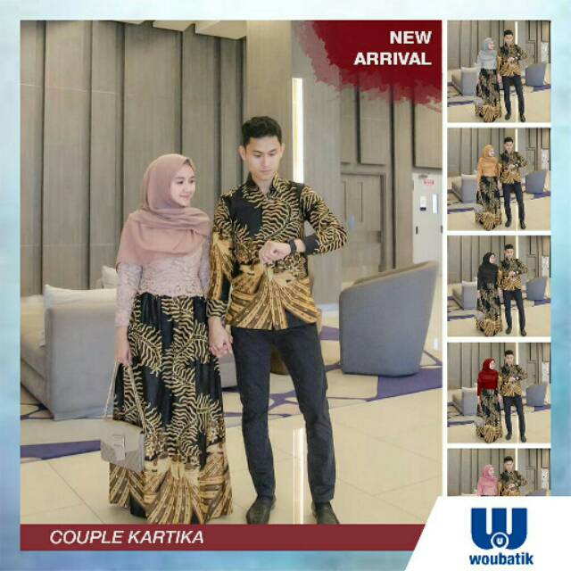 Sale [ada Anak] Batik Couple Kartika 2495 Gamis Kebaya Modern Motif Kelabang Rgnm50CYm553e