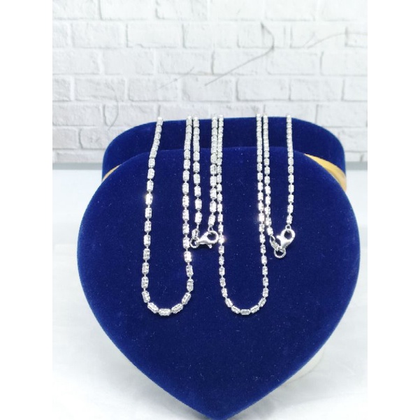 KALUNG PERAK ASLI SILVER 925 LAPIS EMAS/KALUNG RANTAI KAPSUL UKIR(CEWE/COWO) /ASLI SILVER/FASHION