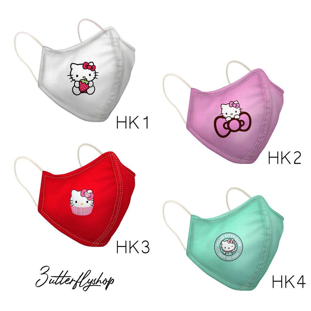 [MASKER] Kain premium full cotton 2 ply tebal setara 4 ply yang non kain motif hello kitty