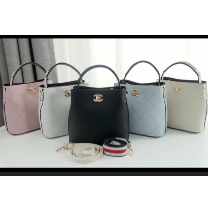 K8707 - BEIGE/BLACK/BLUE/LIGHTGRAY/PINK - TAS SLEMPANG JINJING TOTEBAG HANDBAG TAS WANITA FASHION IMPORT MODIS ELEGAN TERMURAH TERLARIS TERBARU BAGSTORE JAKARTA TAS BATAM B822 CR7273 VC85821 ZC8718 LT1424 BQ2302 EL213 B18 KPC8707