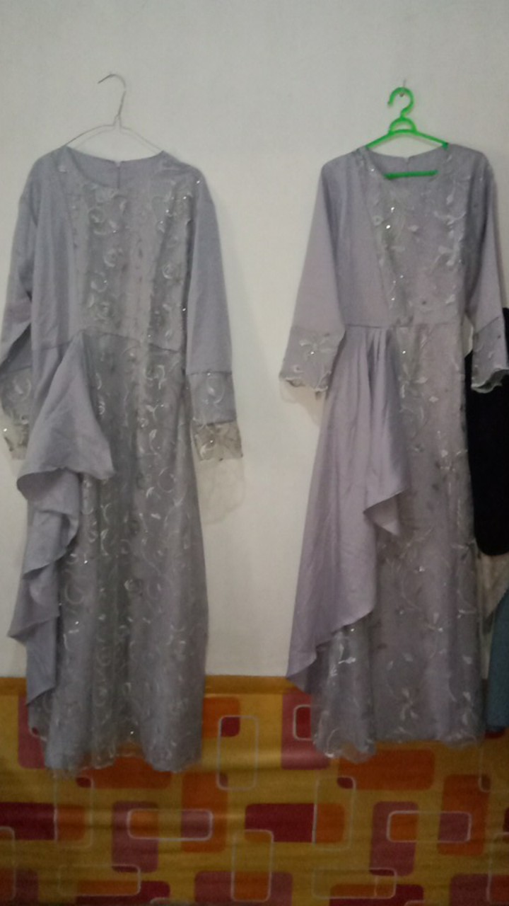 (model Baru)size M,l,xl,xxl,xxxl/gamis Zolana/gamis Brukat Tile/gamismuslim/gamis Kondangan/cantik