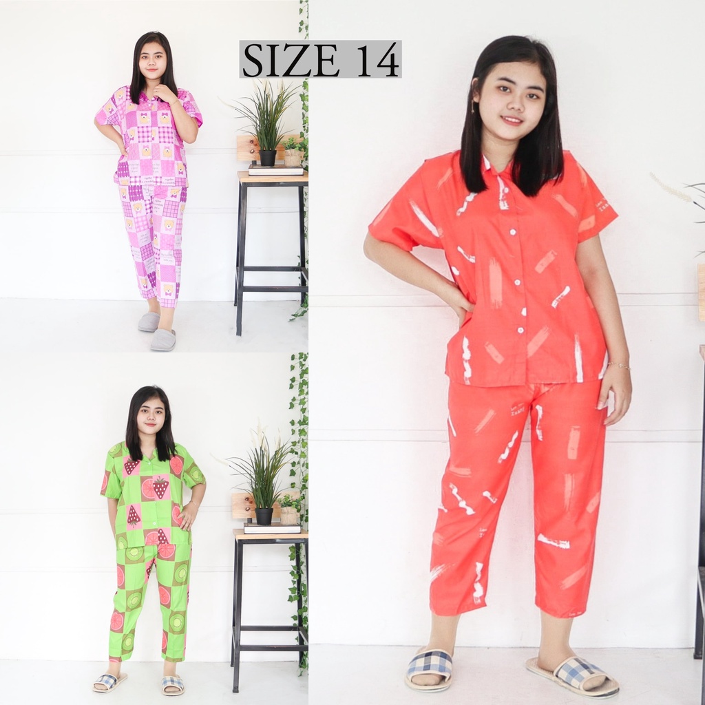 IZANY Piyama Anak SIZE 14 Banyak motif Saten Apple