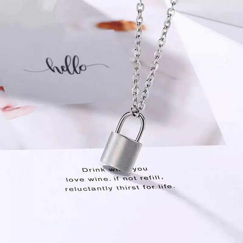 Kalung Gembok Korea Padlock Necklace Korean 1 Layer PGM K71